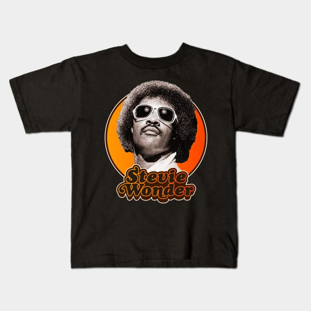 Retro Stevie Wonder Tribute Kids T-Shirt by darklordpug